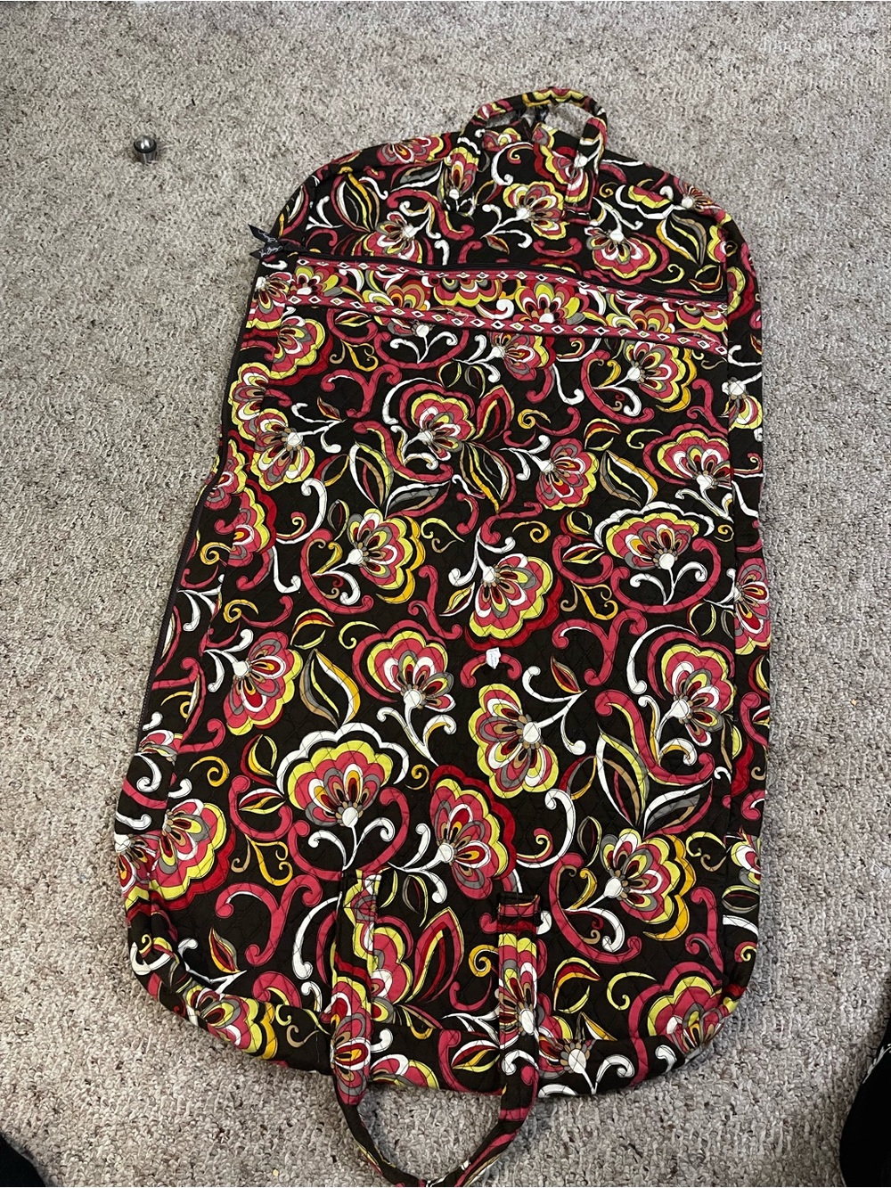 retired Vera Bradley quilted cotton hanging garment bag in the discontinued Pucc